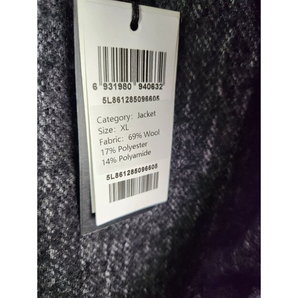 JNBY Women's Sz. XL Grey & Charcoal Button Up Wool Blend Shirt Jacket NWT - Picture 3 of 7
